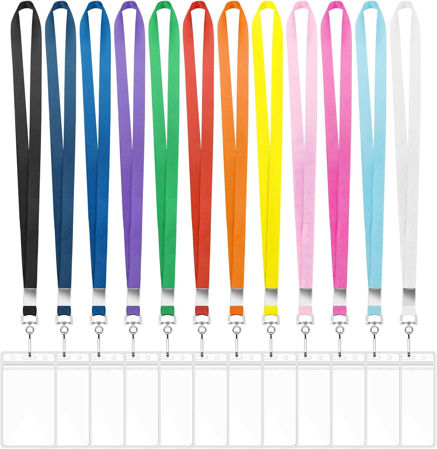 12 Pack Lanyards for ID Badges Cruise Lanyard for Ship Cards with Waterproof ID Badge Holder Cruise Essentials 2025 (12 Colors)