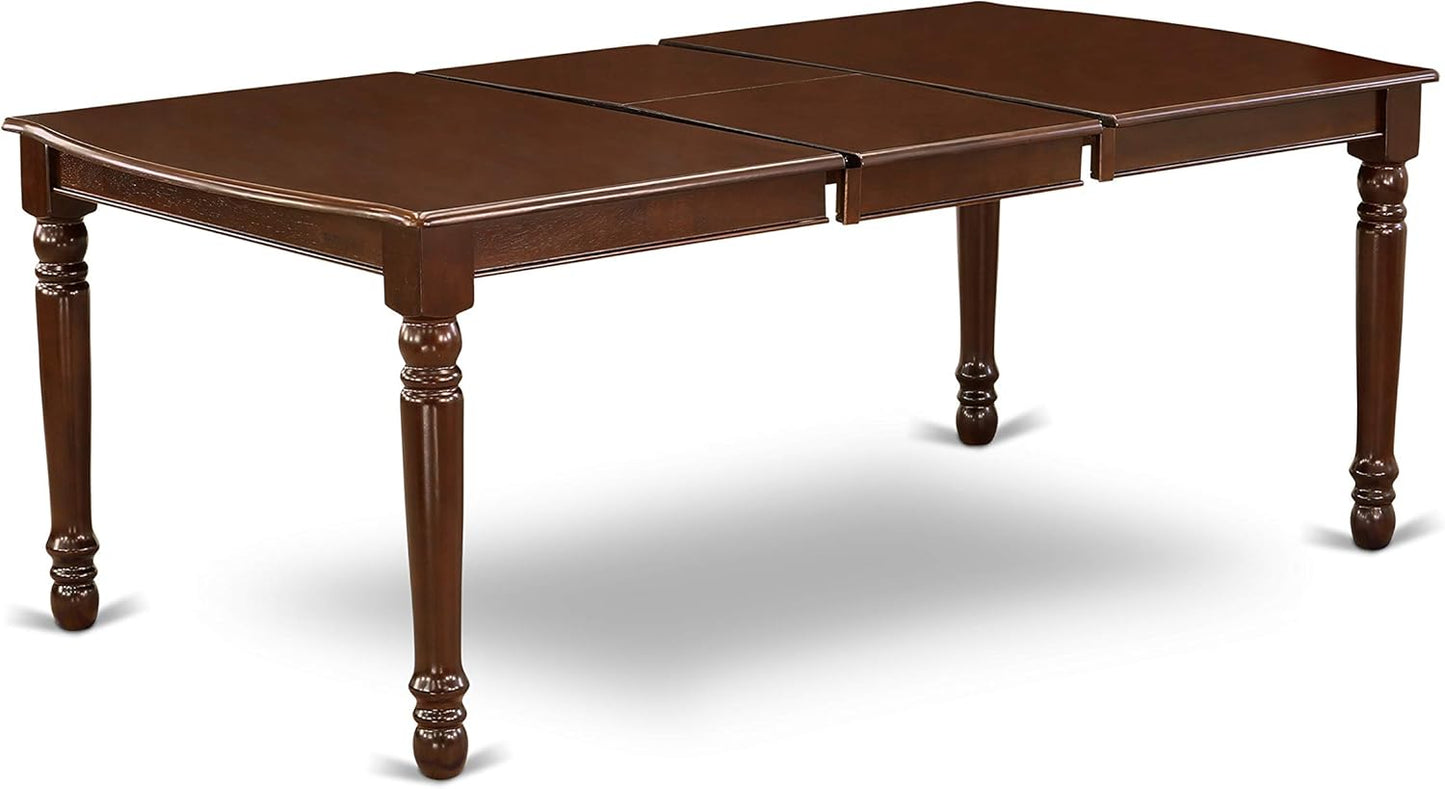 East West Furniture DOCA5-MAH-LC 5 Piece Dining Room Table Set Includes a Rectangle Wooden Table with Butterfly Leaf and 4 Faux Leather Kitchen Dining Chairs, 42x78 Inch, Mahogany