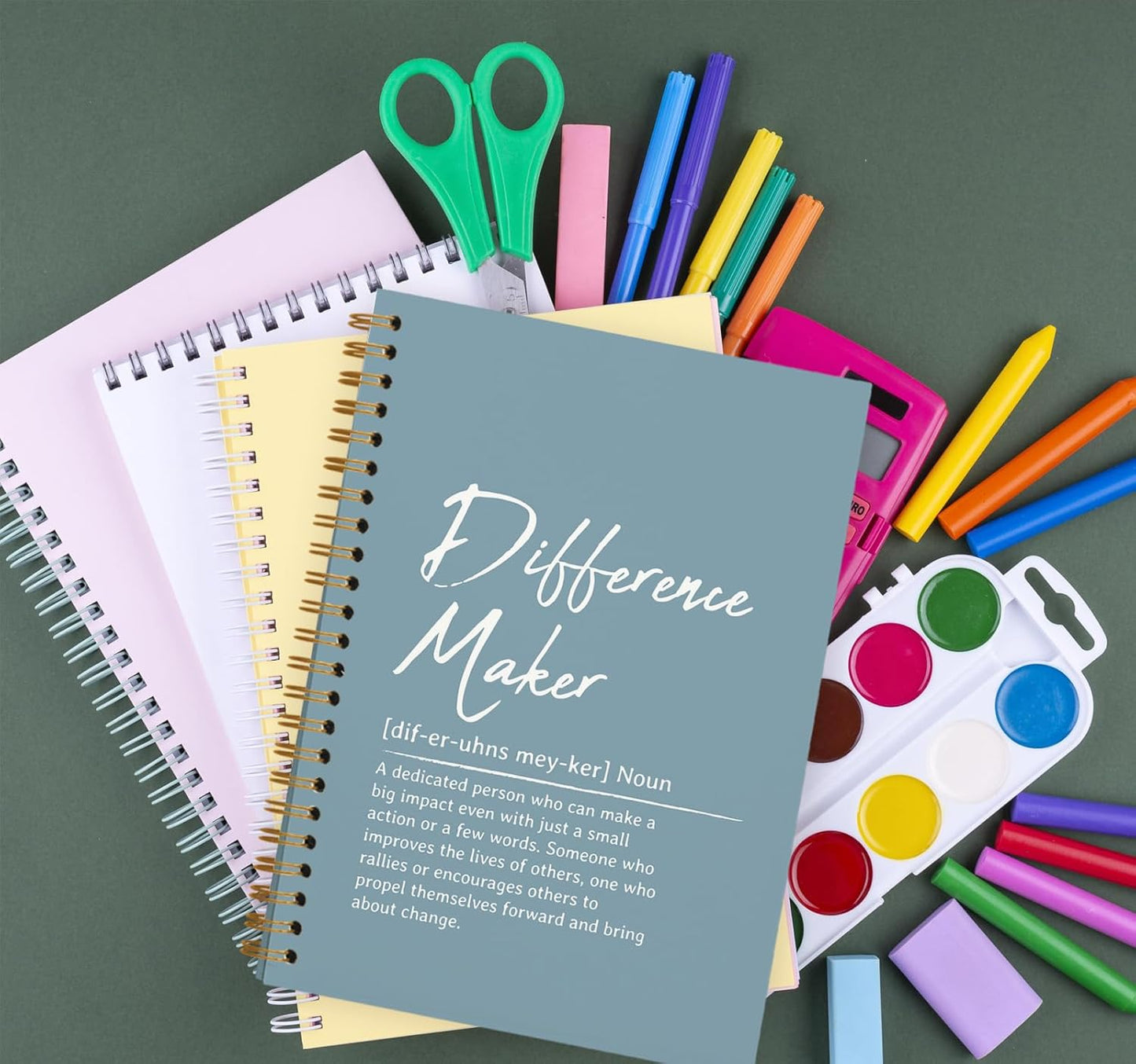OXW Blue Meeting Notebooks for Work, Difference Maker Gift Office Work Notebook Journal for Writing Note Taking, Thank You Gifts for Women Men Leader Boss Mentor Manager Principal, 5.5"x8.3"