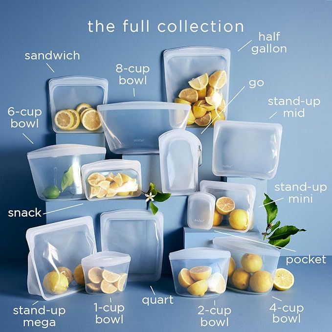 Stasher Premium Silicone Reusable Food Storage Sandwich Bag, Raspberry, Microwave, Sous Vide, Dishwasher, Oven and Freezer Safe, BPA Free, Leak-free, Eco-friendly, 28 Oz