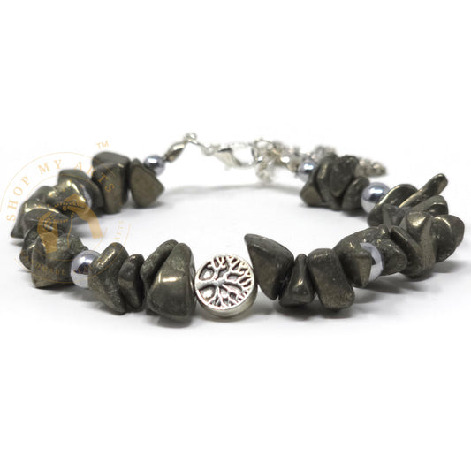 Shop My Arts Pyrite Bracelet for Women - Birthday Gifts for Women Mom with Authentic Crystals and Healing Stones