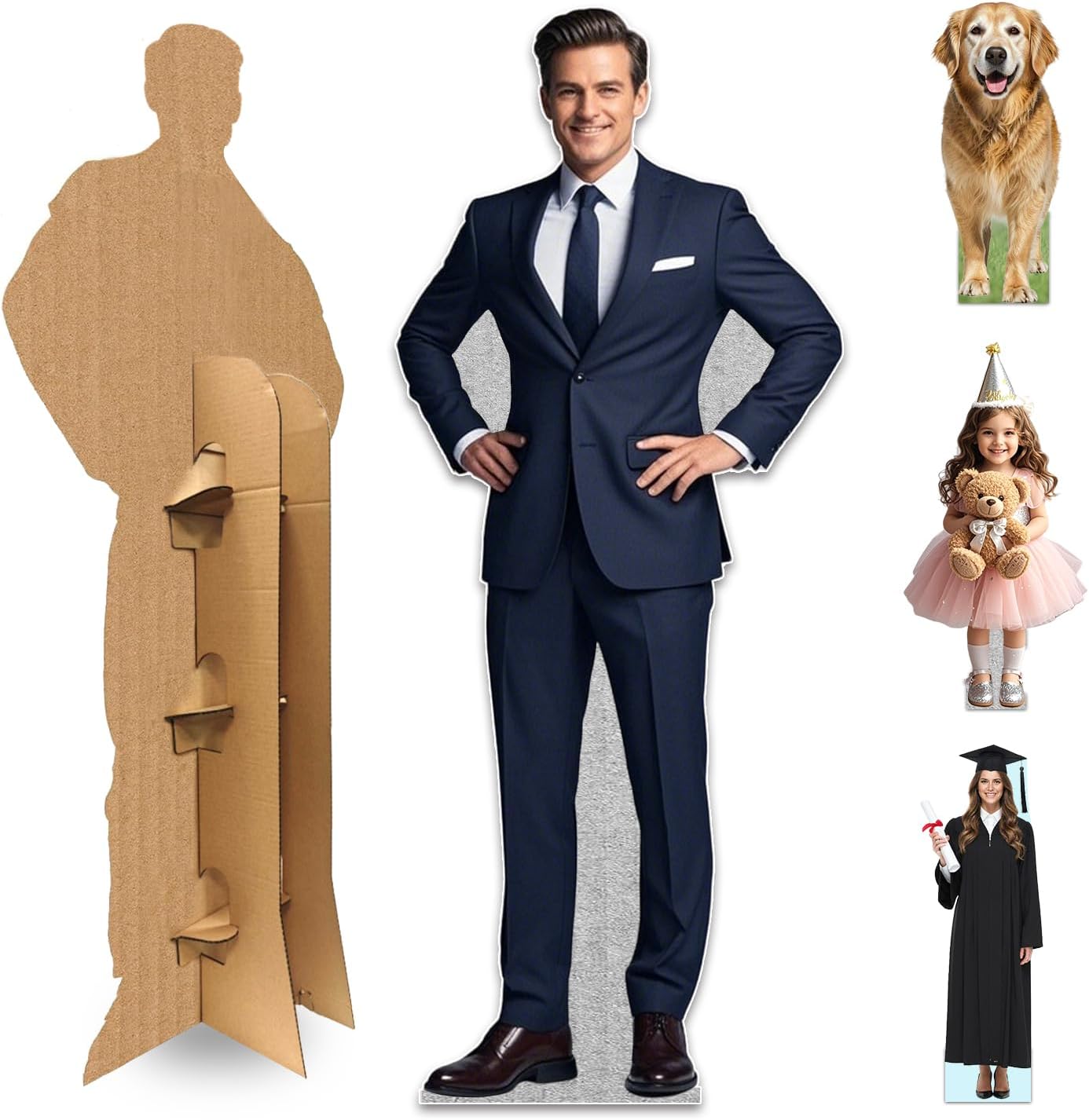Custom Life-Size Cardboard Cutout | Personalized High Resolution Standup Cardboard Cutout with Photo You Upload | Perfect Decor for Birthday, Wedding, Party or Sports Events (Cardboard - 5 ft)