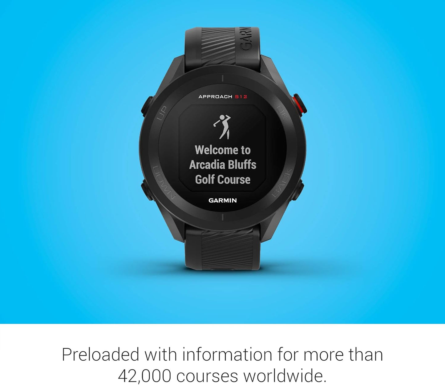 Garmin Approach S12, Easy-to-Use GPS Golf Watch, 42k+ Preloaded Courses, Black, 010-02472-00