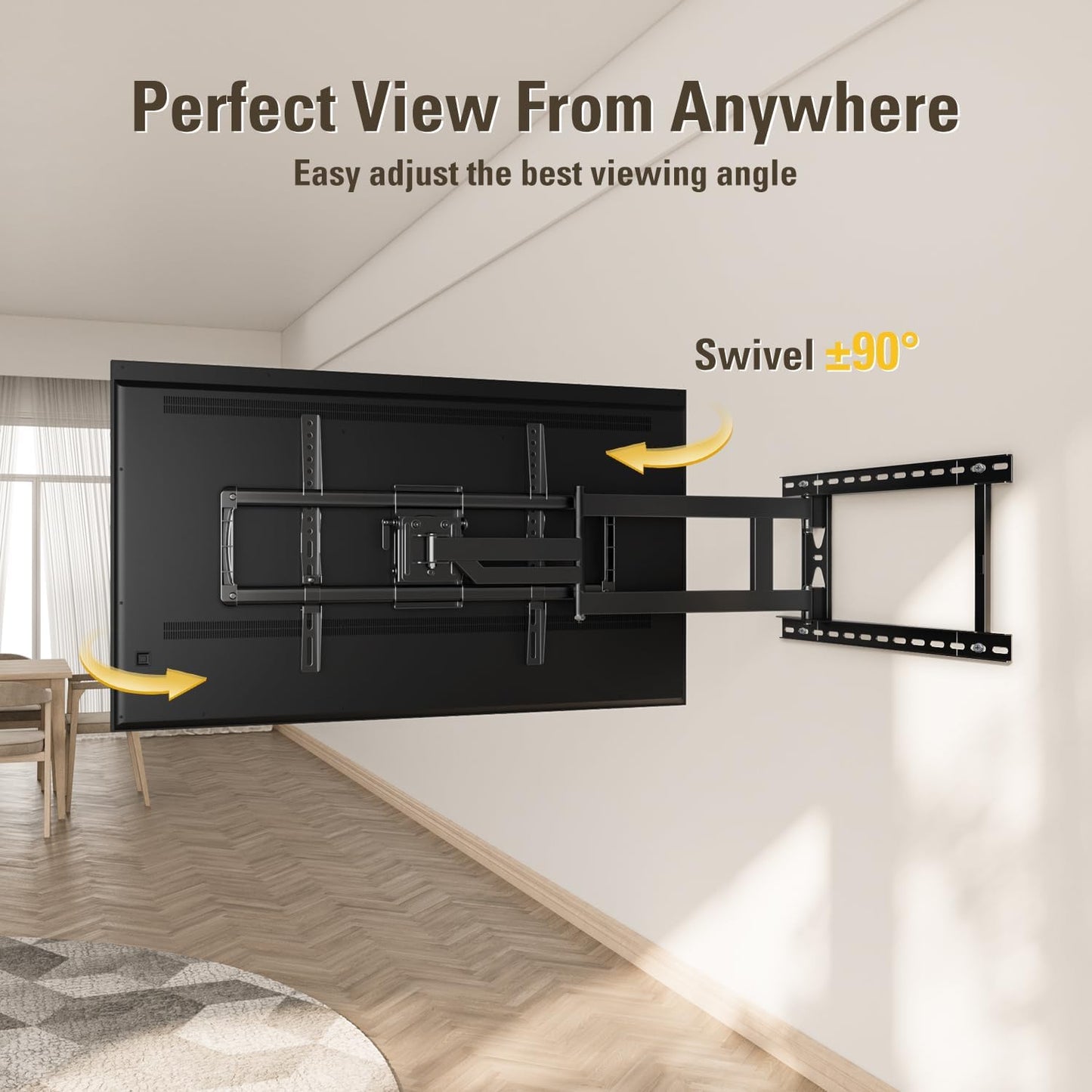 Mounting Dream Long Arm TV Wall Mount for 37-75 Inch TV, Corner TV Wall Mount with 32” Long Extension, Full Motion TV Mount Swivel & Tilt, Fits Max VESA 600x400mm,100 lbs, 16”,18”,24” Studs MD2285-LA