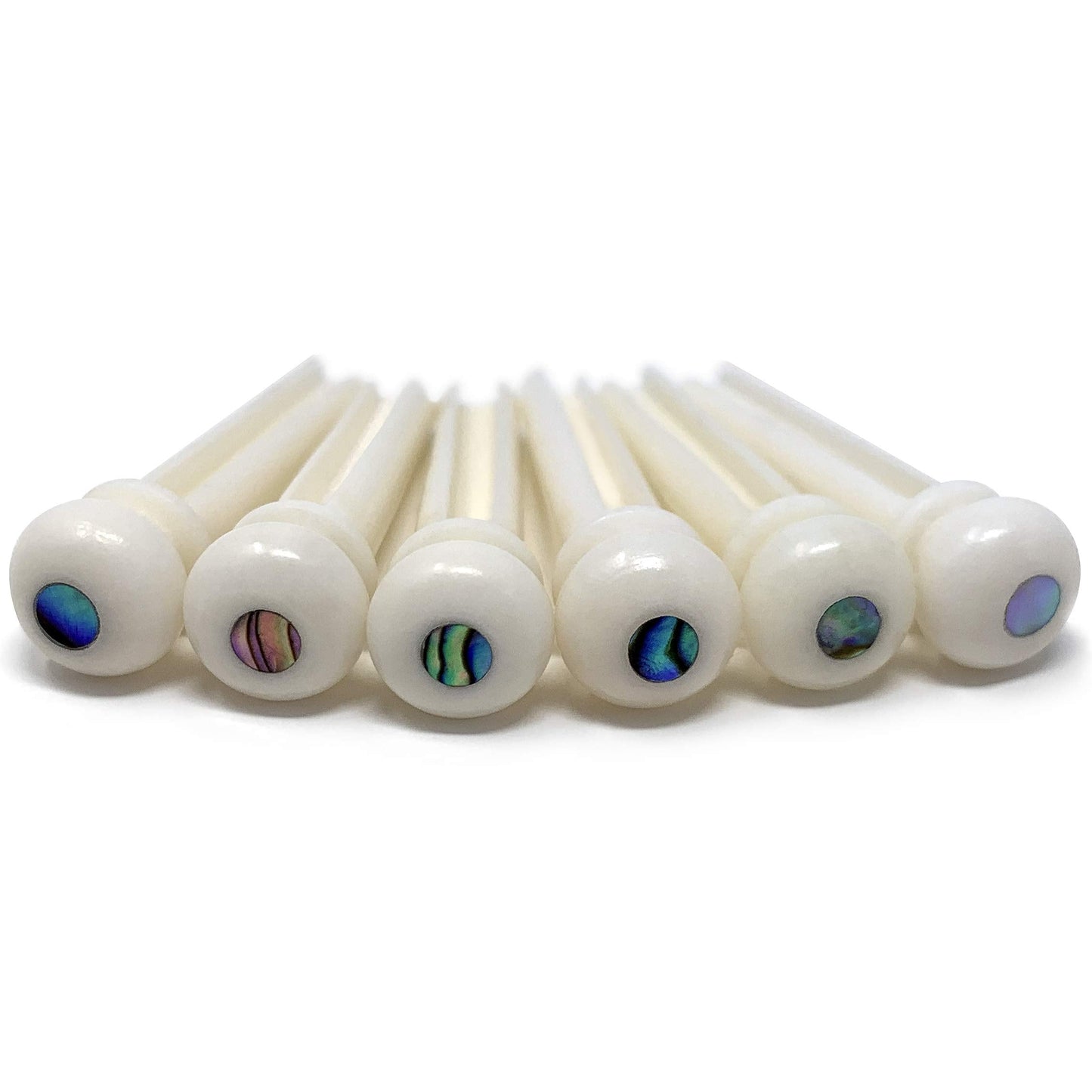 Crosby Unslotted Pure Bone Bridge Pins with Abalone Dot Inlay for 6 & 12 String Acoustic Guitar