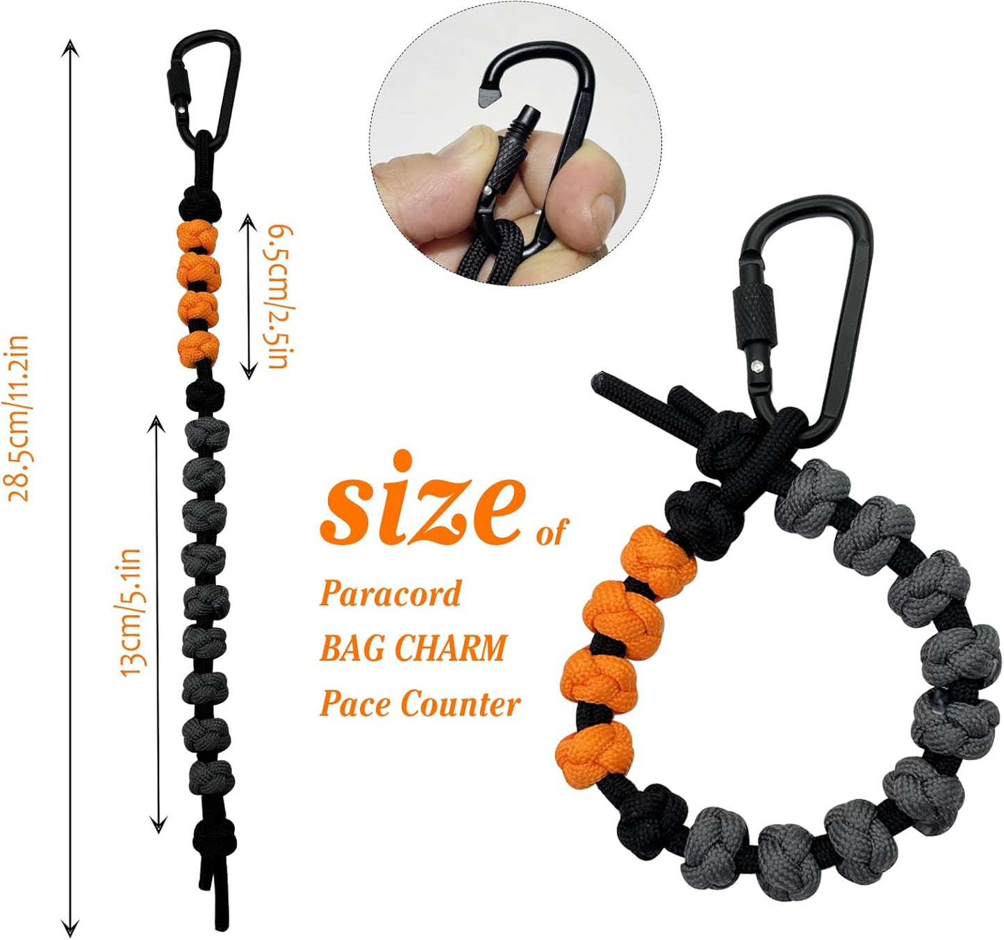 DAOSUN Paracord Ranger Beads Pace Counter, Hand Woven Lop Counter for Swimming Light Weight Golf Stroke Count Bracelet