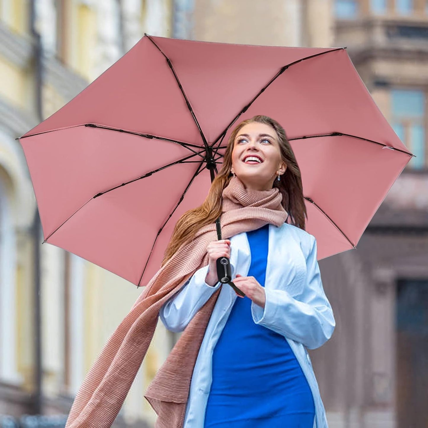 G4Free UPF 50+ UV Protection Large Travel Umbrella 42/46 Inch Auto Open Close Windproof Sun Blocking Umbrella