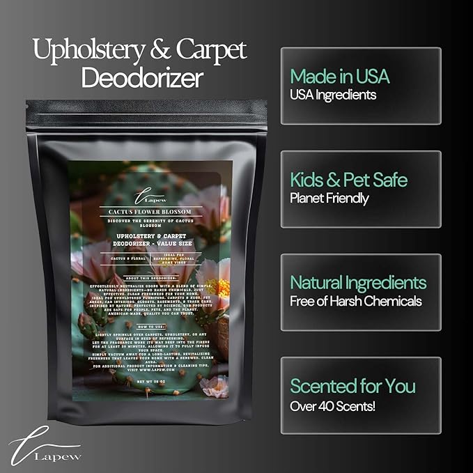 Cactus Flower Blossom Carpet Freshener Powder Refill 36 oz | Powerful Odor Eliminator for Home | Upholstery Deodorizer | Carpet Deodorizer | Cat Litter Box | Baja Cactus Blossom Fragrance