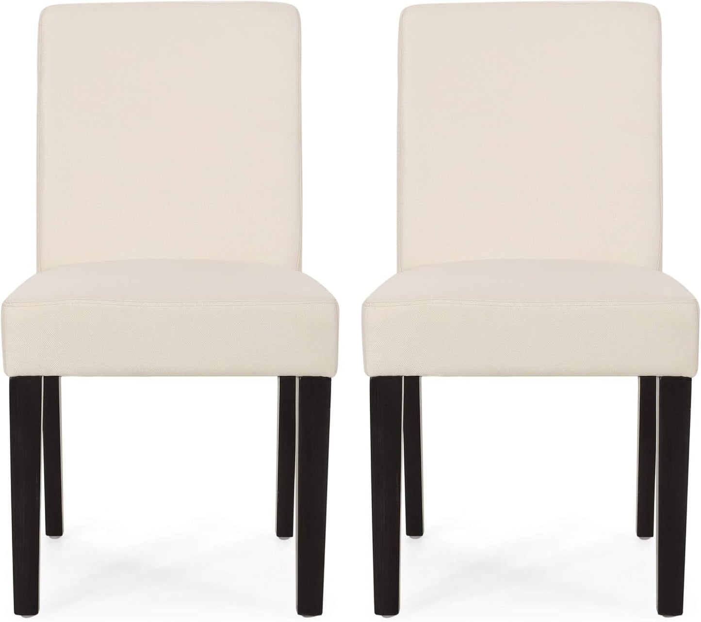 Christopher Knight Home Sidney Contemporary Upholstered Dining Chair (Set of 2), Beige + Espresso