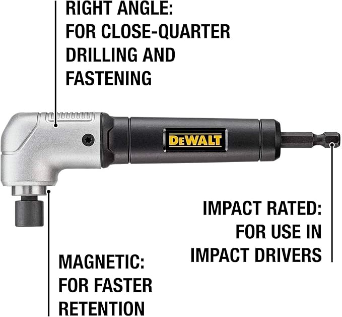 DEWALT IMPACT READY 1.5" Right Angle Attachment for Impact Driver (DWARA120)