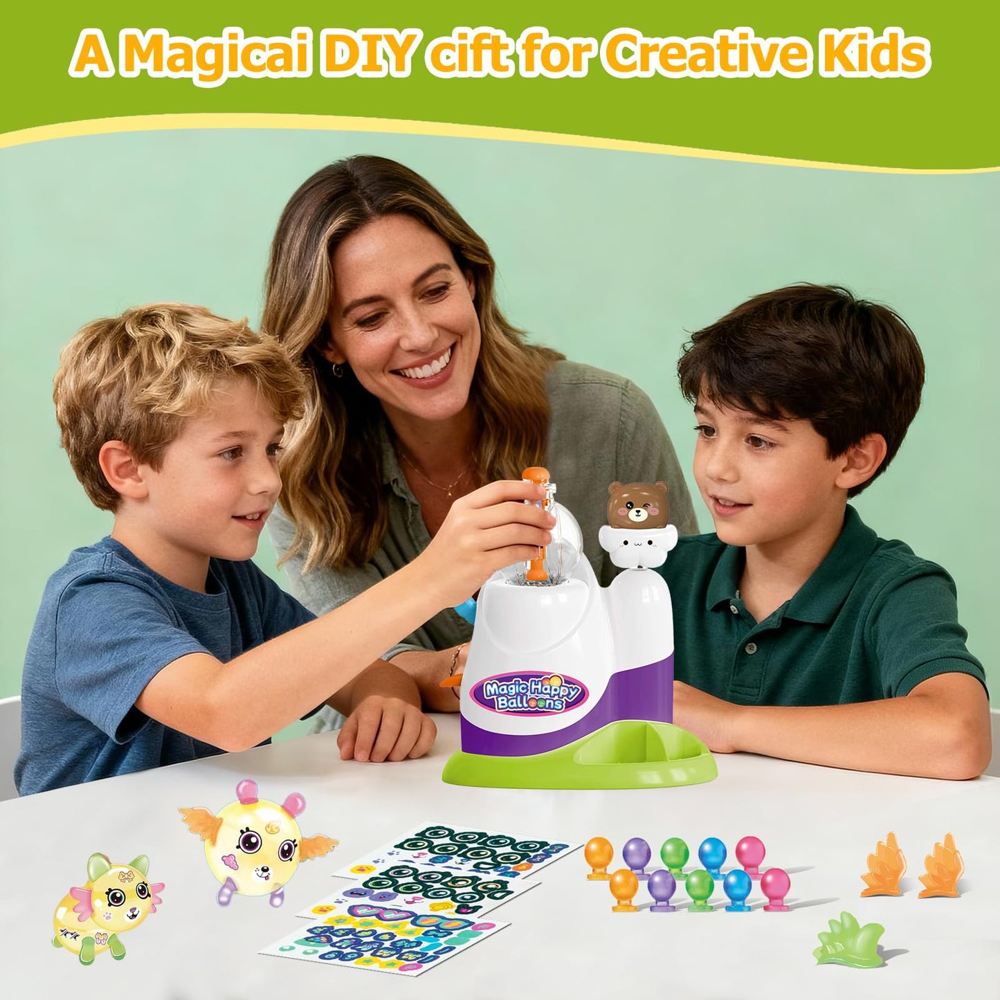 Magical Toy Gifts for Kids | Bear Pump Balloon Craft Kit with, Creative DIY Art Toys for Ages 3+, Fun Birthday & Holiday Party Supplies for Girls Boys