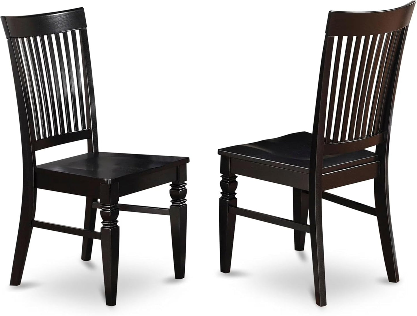 East West Furniture DLWE5-BLK-W 5 Piece Dinette Set for 4 Includes a Round Dining Table with Dropleaf and 4 Dining Room Chairs, 42x42 Inch, Black
