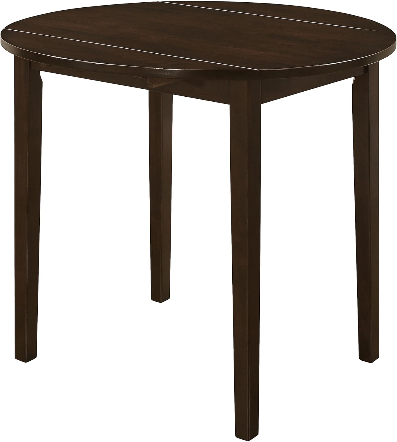 Coaster Home Furnishings 3-Piece Round Wood Dining Room Set Drop Leaf Extension Table Ladder Back Side Chairs Upholstered Seat Cushions Cappuccino and Tan 130005