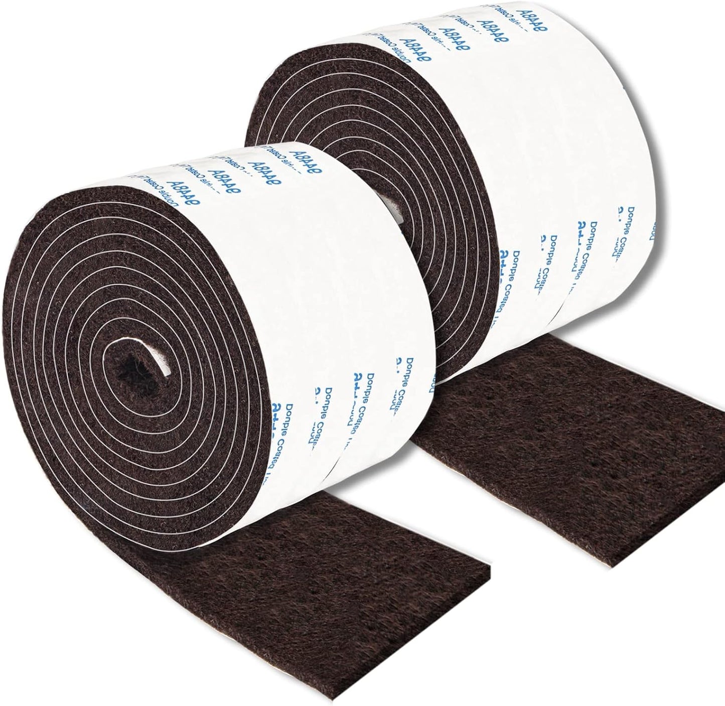 Felt Strips with Adhesive Backing, Adhesive Felt Strips, 2 Rolls 2X 60 Inches Brown