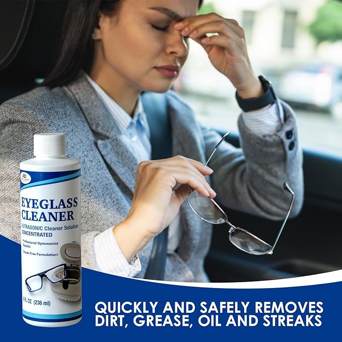 NORTHWEST ENTERPRISES Ultrasonic Cleaner Solution for Eyeglasses, Concentrated for Glasses Cleaning in Sonic and Ultrasonic Machines (32oz)