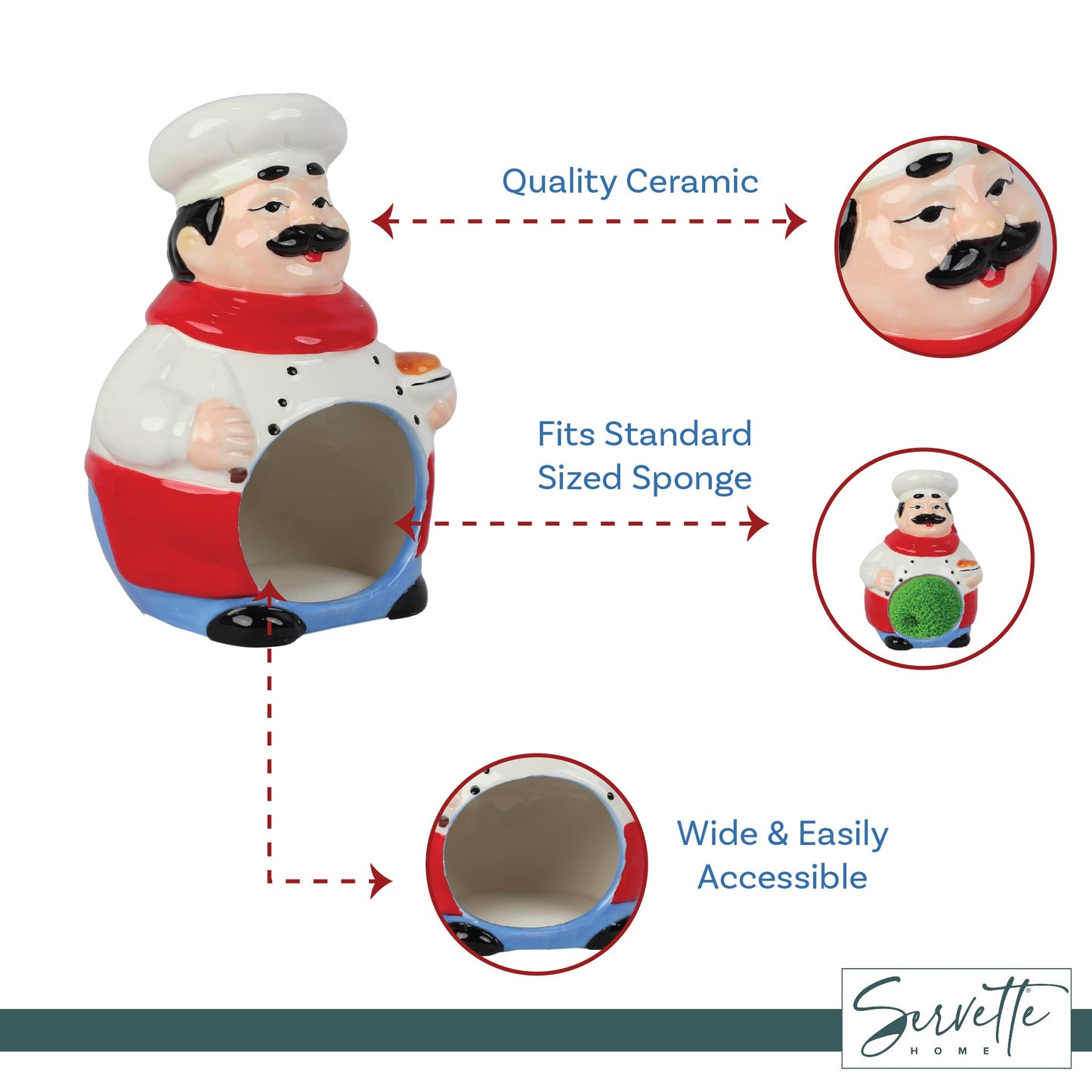 Cute Sponge Holder for Home Décor Fat Chef Sponge Holder