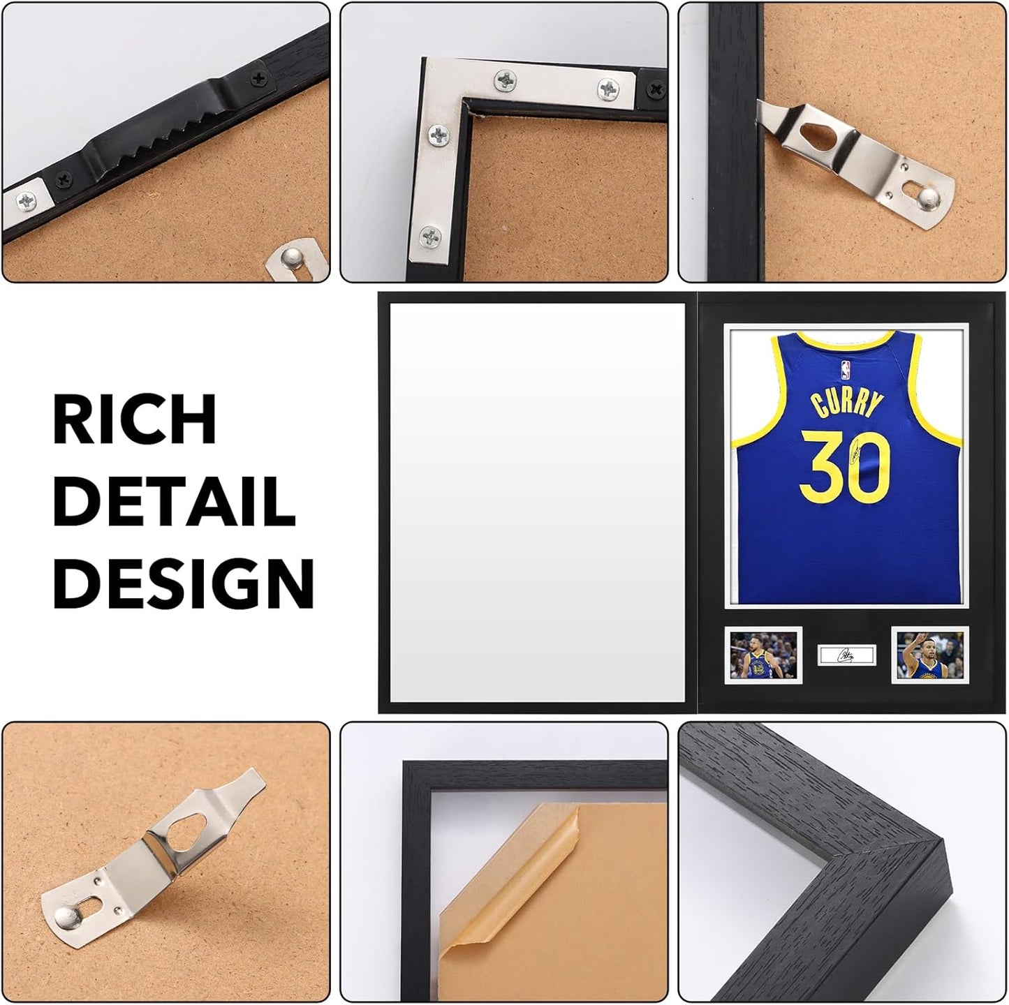Nice C Jersey Frame Display Cases, Jersey Frame with Pictures Photos, Jersey Shadow Box Shirt Display Case, 98% UV Protection, Football Basketball Soccer (4 Pack)