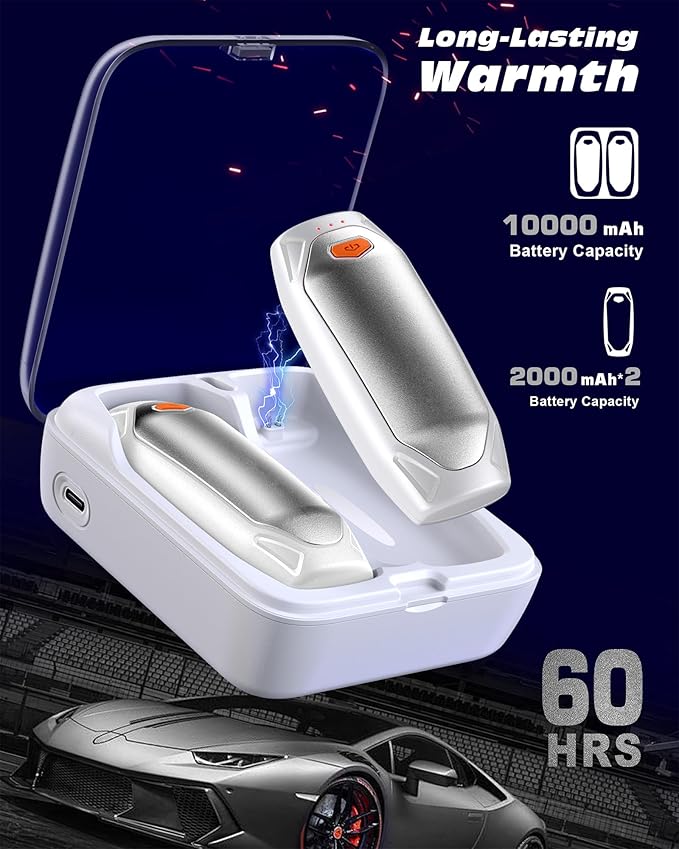 Kesguar Hand Warmers Rechargeable - 2 Pack 14000mAh AI Electric Hand Warmers with Charging Case, Magnetic 2 in 1 Pocket Handwarmers, Portable Heater Gifts for Women/Men/Golf/Camping/Hunting