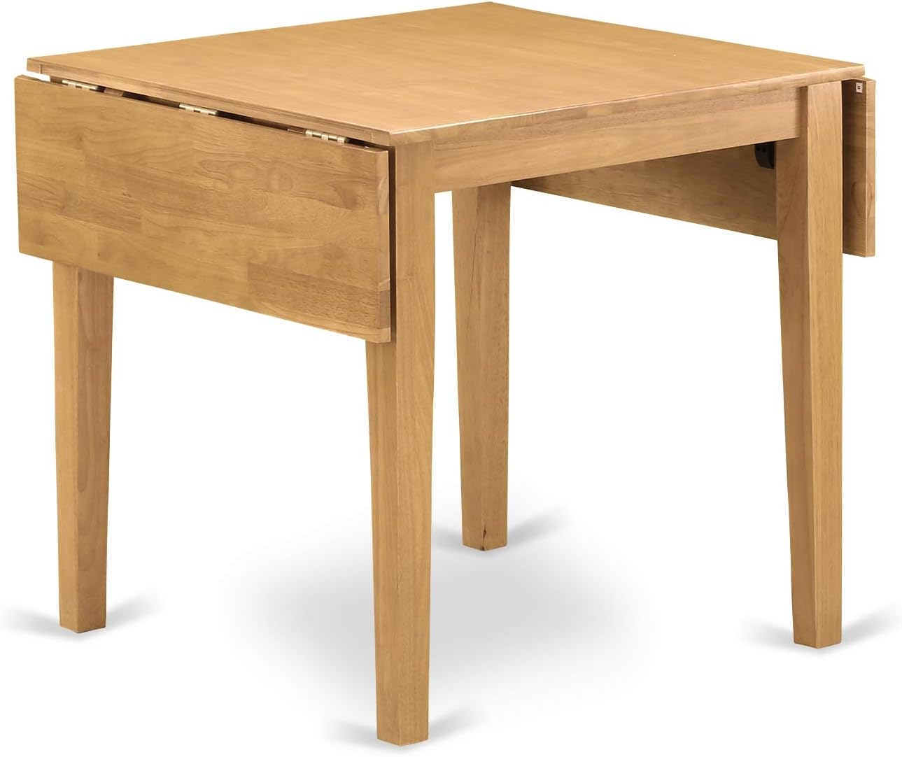 East West Furniture NDBO3-OAK-W 3 Piece Dining Room Table Set Contains a Rectangle Dining Table with Dropleaf and 2 Wood Seat Chairs, 30x48 Inch, Oak