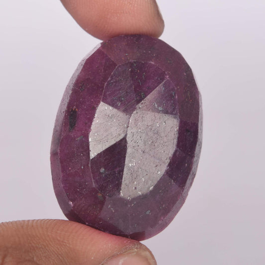 Natural Red Ruby Stone,Cetrtified Red Colored Ruby Stone 95.50 Carat Red Ruby Oval Faceted Shape Gemstone EW-394