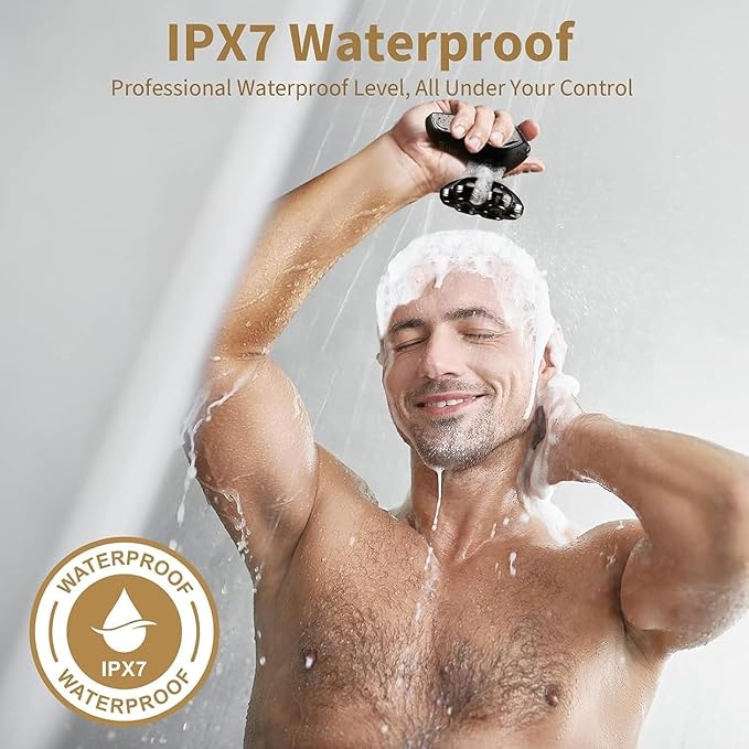 SHPAVVER Head Shavers for Bald Men: 5-in-1 Upgraded Electric Razor - IPX7 Waterproof Shaving Grooming Kit for Balder - Turbo Speed & Precision Blades (Light Black)