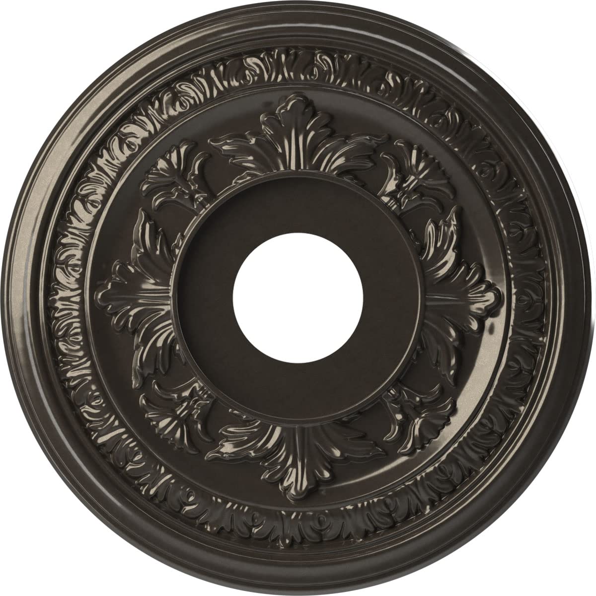 Ekena Millwork Cmp16Bacch Baltimore Thermoformed Pvc Ceiling Medallion (Fits Canopies Up To 6 1/2), 16Od X 3 1/2Id X 1P, Metalli