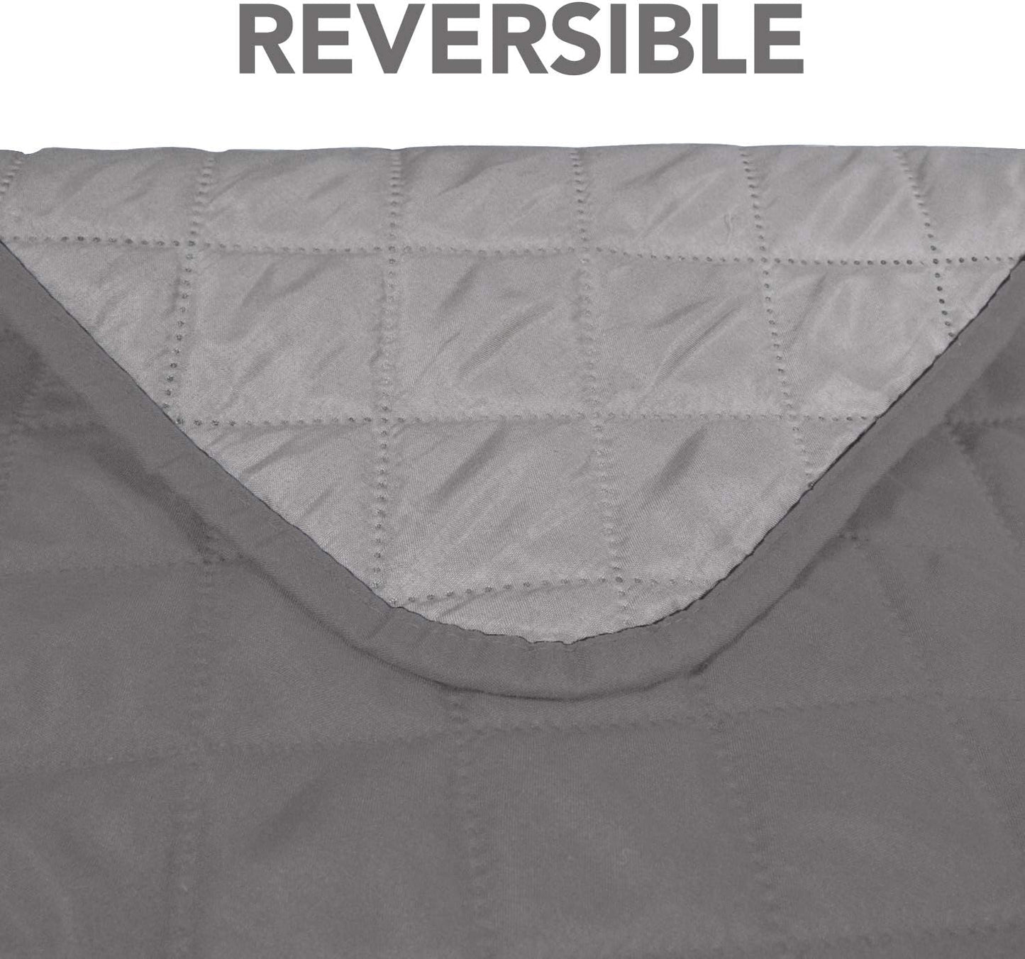 PureFit Reversible Sofa Cover Water Resistant Loveseat Couch Cover, Machine Washable Furniture Cover with Non-Slip Foam and Adjustable Strap for Dogs, Pets (Loveseat, Gray/Light Gray)