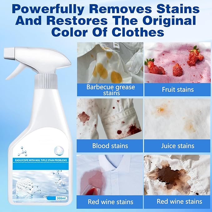 Stain Treater Spray, Dry Clean-On-The-Go Spray, Cozy Home Stain Cleaner And Spot Remover, No Water, No Waiting, Removal Grease, Ink & Wine For Clothes, Shoes, And Fabrics(10.5(Fl Oz))