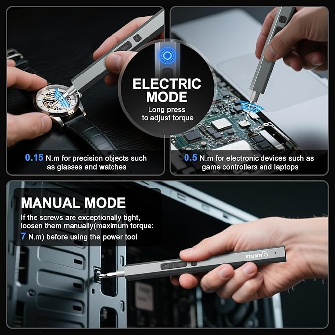 STREBITO Electric Screwdriver, 144-in-1 Precision Screwdriver Set, 120 Magnetic Bits, Organized Storage and Portability, Small Tool Kit for Electronics, PC, Computer and Laptop, Gifts for Men