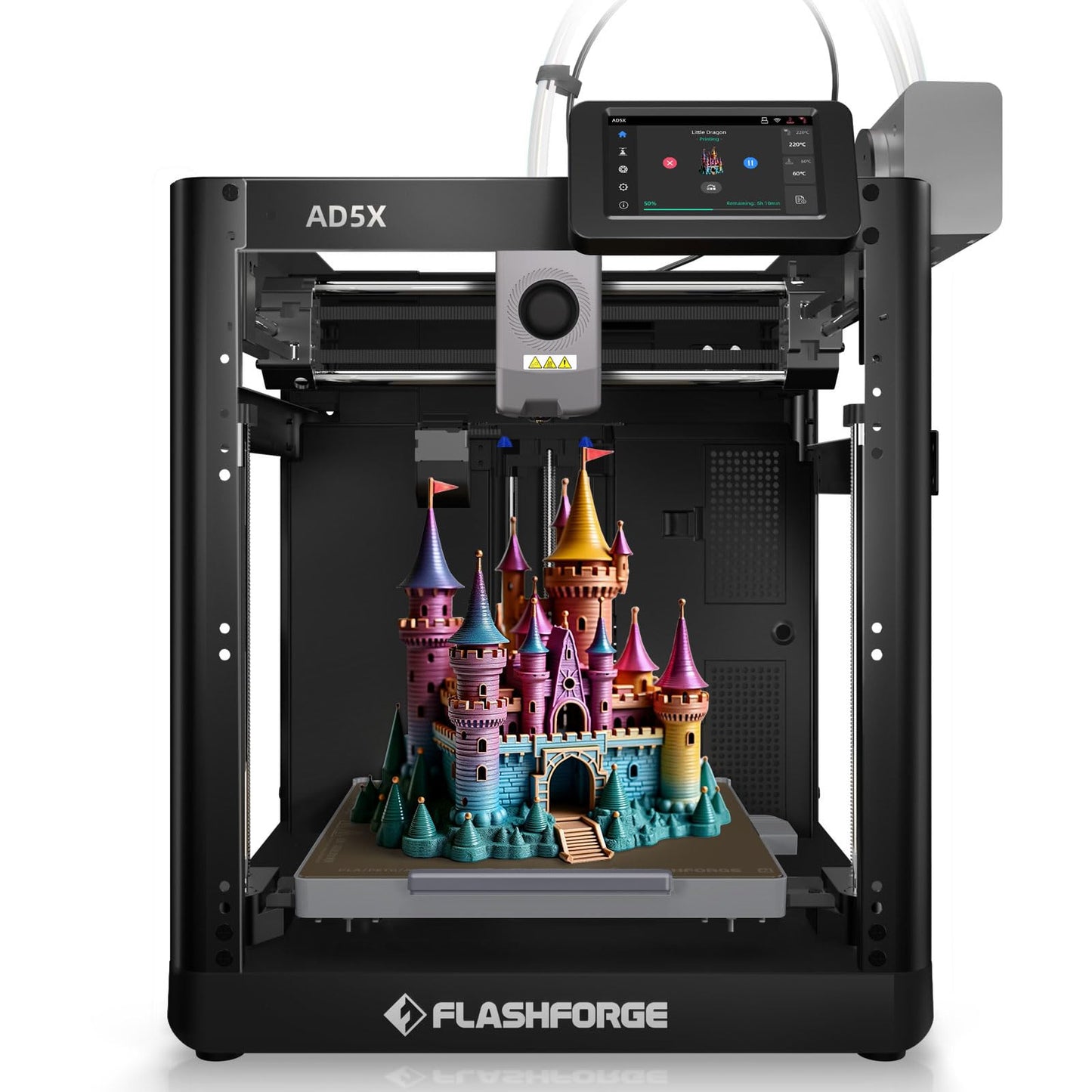 FLASHFORGE AD5X Multi-Color 3D Printer with IFS, 600mm/s High Speed, 300C High Temp Direct Extruder, Fully Auto Leveling, All Me