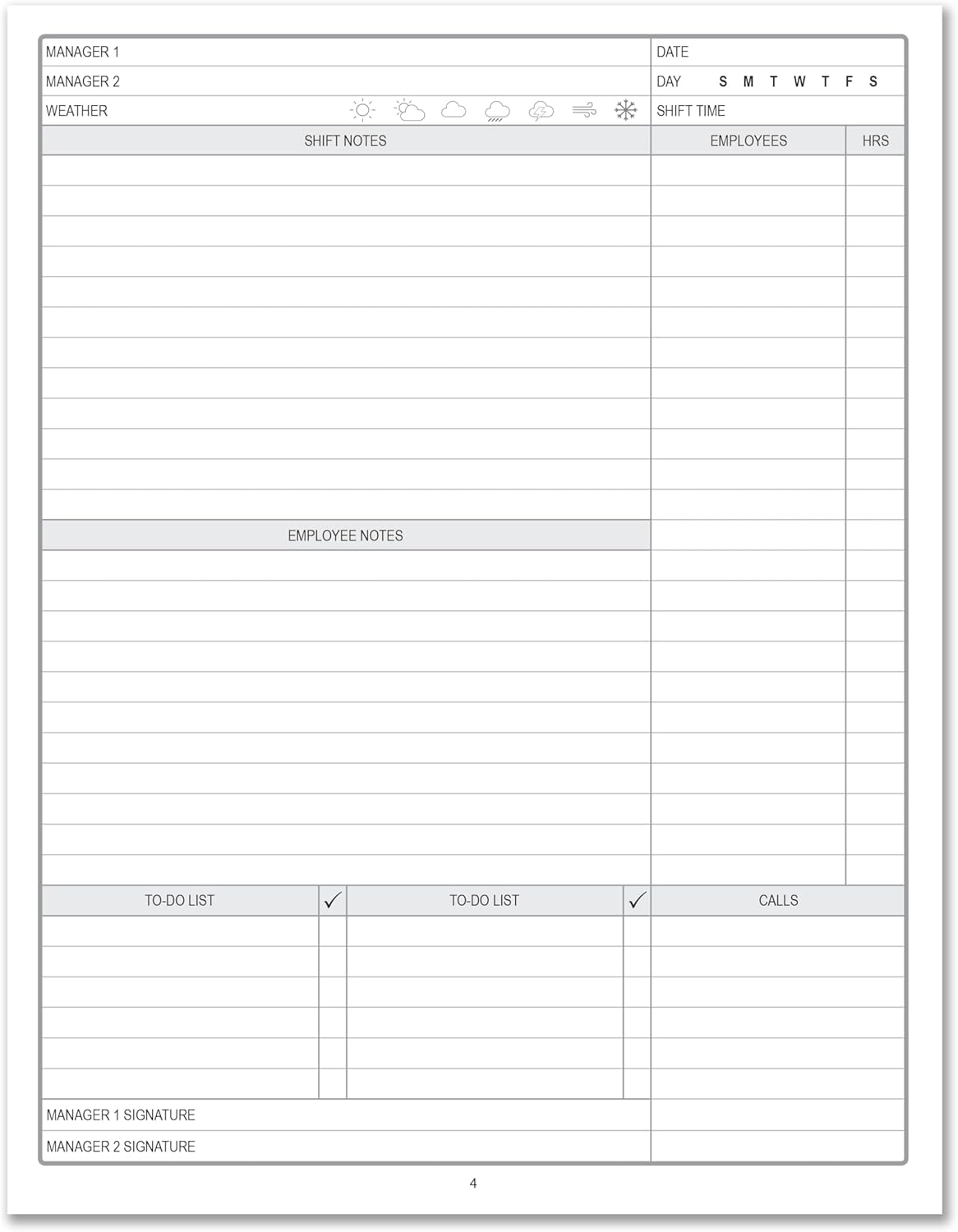 BookFactory Manager Notebook Manager's Log Book Planner Management Logbook, Laminate Hardbound 100 Pages 8.5" x 11" (Made in USA)