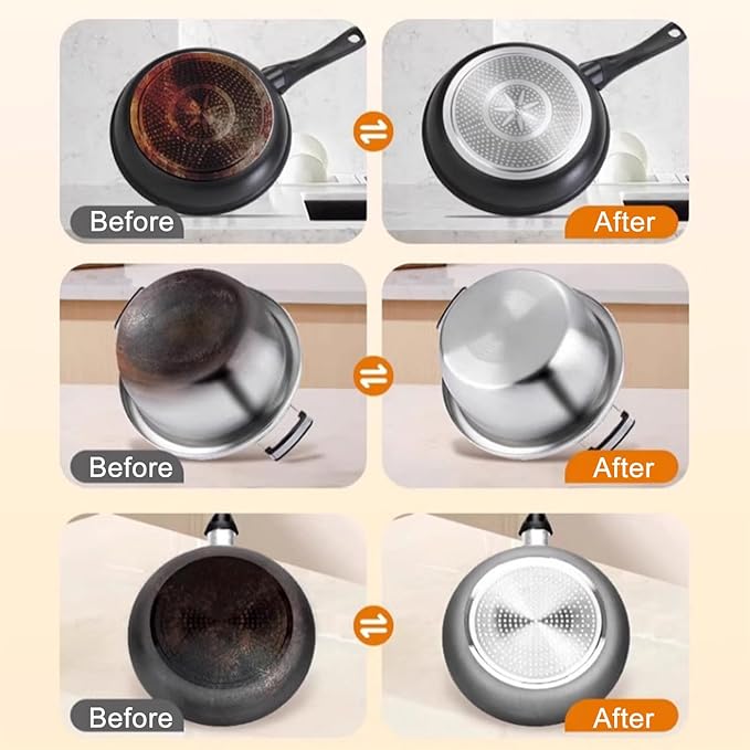 Powerful Burnt Residue Remover Paste for Cookware,Burnt-On Grease Remover,Grease Removers for Kitchen,Burnt Pans Cleaner,Removes Stubborn Stains On Stainless Steel,Cast Iron Pots