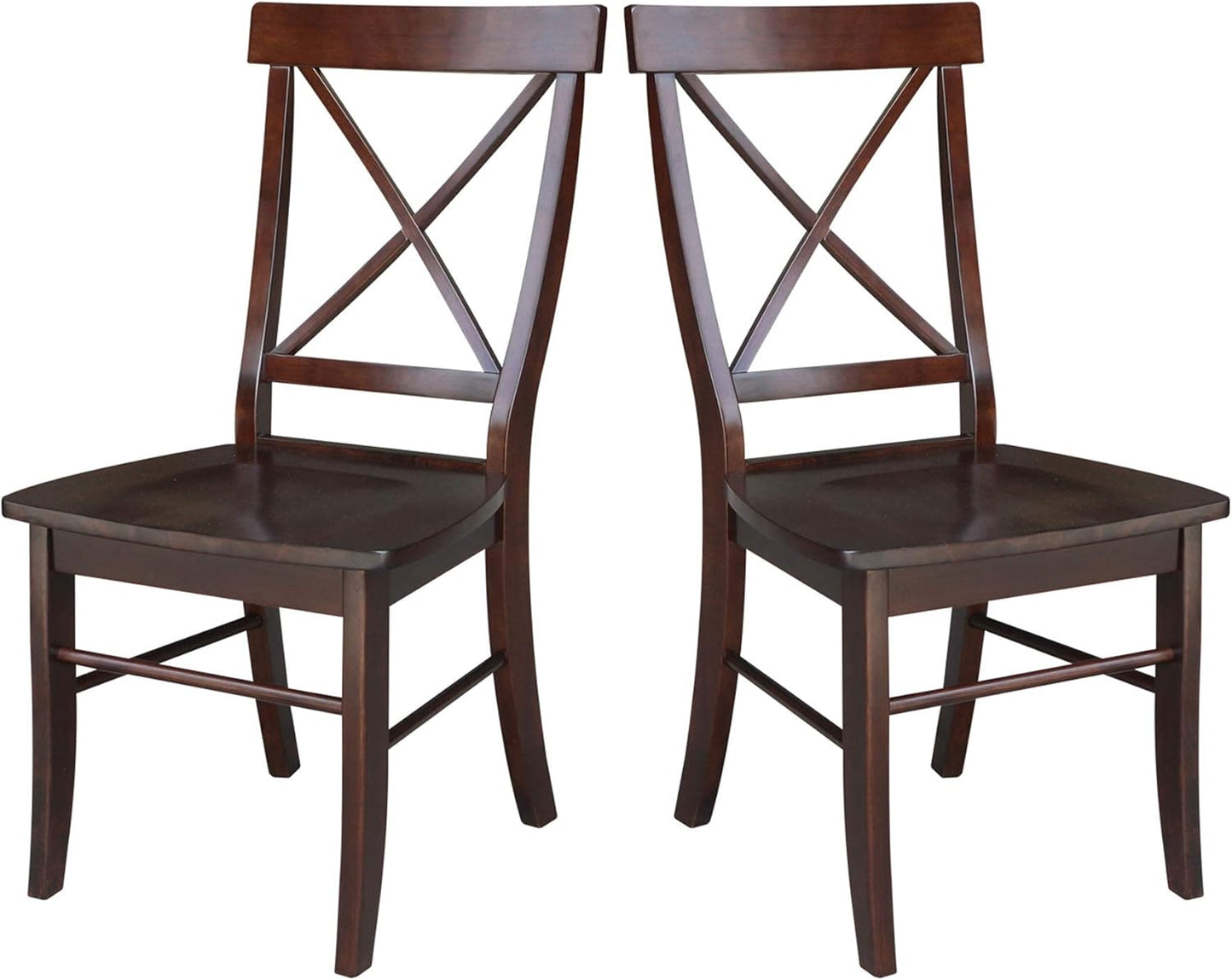 International Concepts X- Back Chair, with Solid Wood Seat, Java