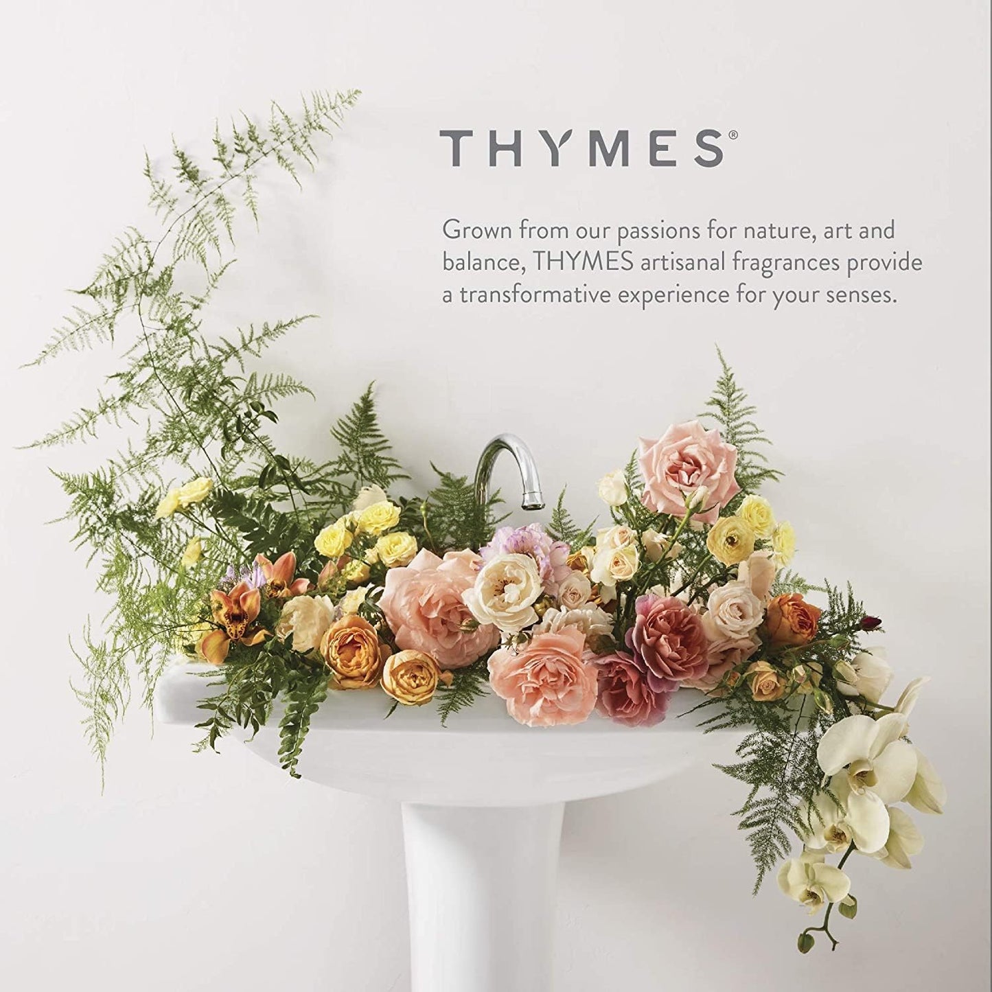 Thymes Petite Reed Diffuser Set – Includes Rattan Wood Sticks, Fragrance Oil, & Glass Bottle – Home Fragrance Oil Diffuser – Luxury Home Decor – Apartment Essentials (Aqua Coralline, 4 fl oz)