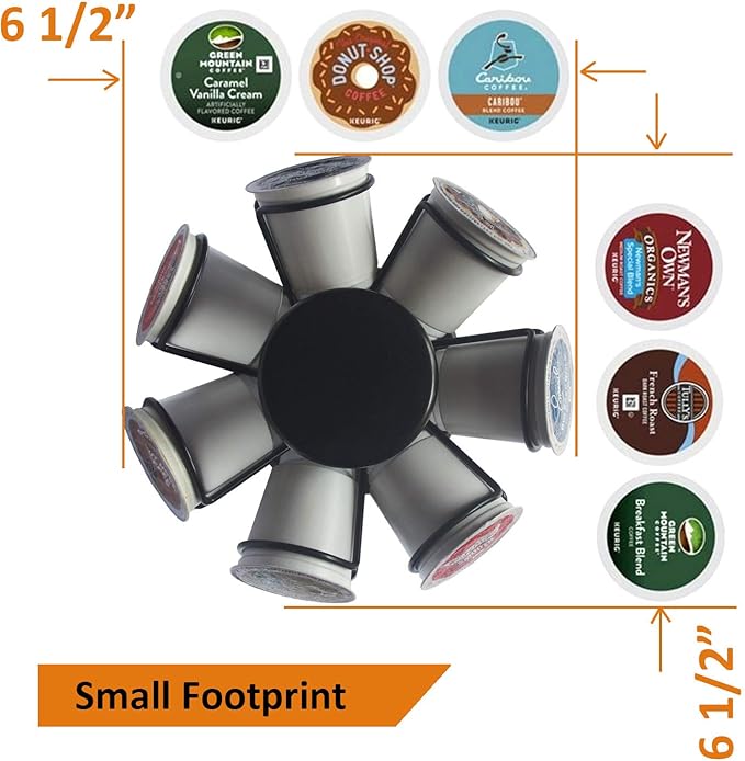 K Cup Holders,K Cup Holder, K Cups Holder,K Cup Carousel, Coffee Pods Holder Storage Organizer Stand (Black, 35 Pods Capacity)