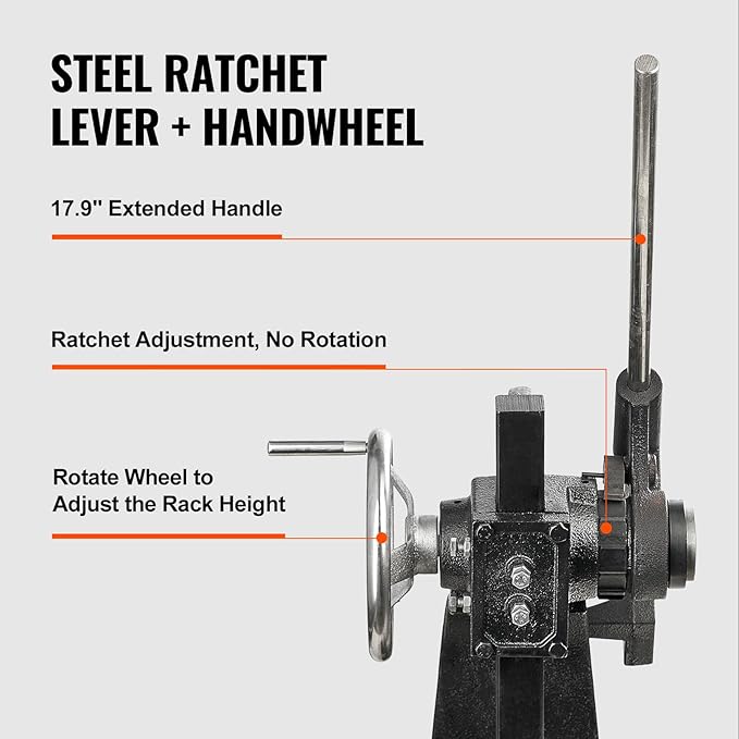 VEVOR Arbor Press, 3 Ton Ratchet Type Arbor Press, Ratchet Leverage Arbor Press with Handwheel, 12.2" Maximum Height, Cast Iron Manual Desktop Punch Press, for Stamping, Bending, Stretching, Forming