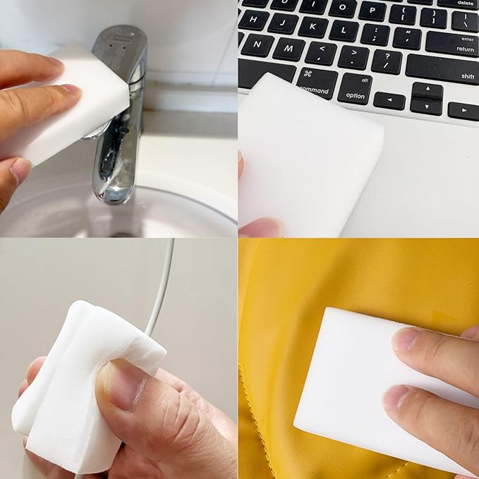 50pcs Magic Sponge Eraser Extra Thick Long Lasting Melamine Cleaning Sponge Bulk - Multi-Surface Electric Wash Foam Cleaning Pads - Bathtub, Floor, Base, Bath, Wall Cleaner (50, 10 * 6 * 2cm)