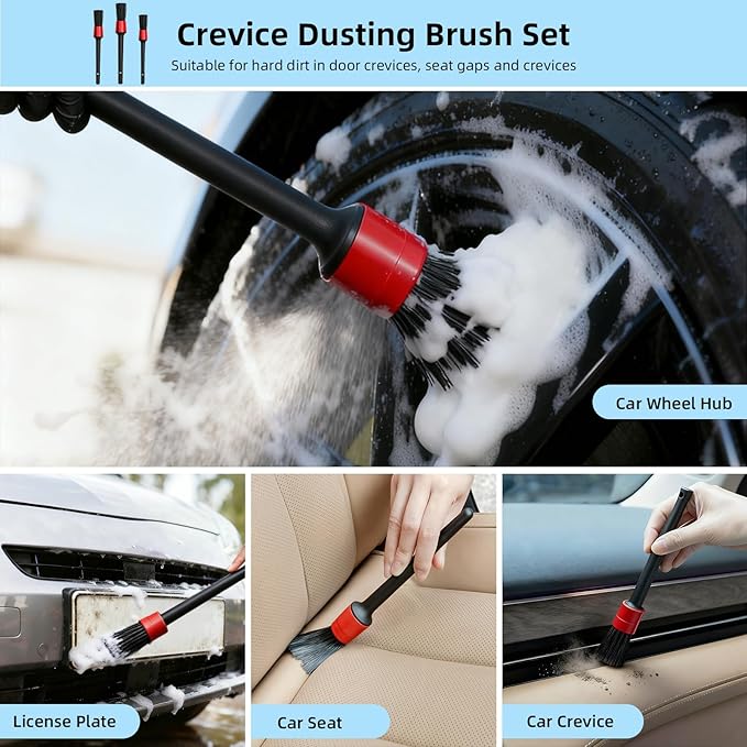 TICARVE Car Interior Detailing Cleaning Kit,Car Detailing Crevice Brush Set, Cleaning Gel, Interior and Exterior Cleaner,Accessories Tool Supplies for Car,Keyboard and Interior