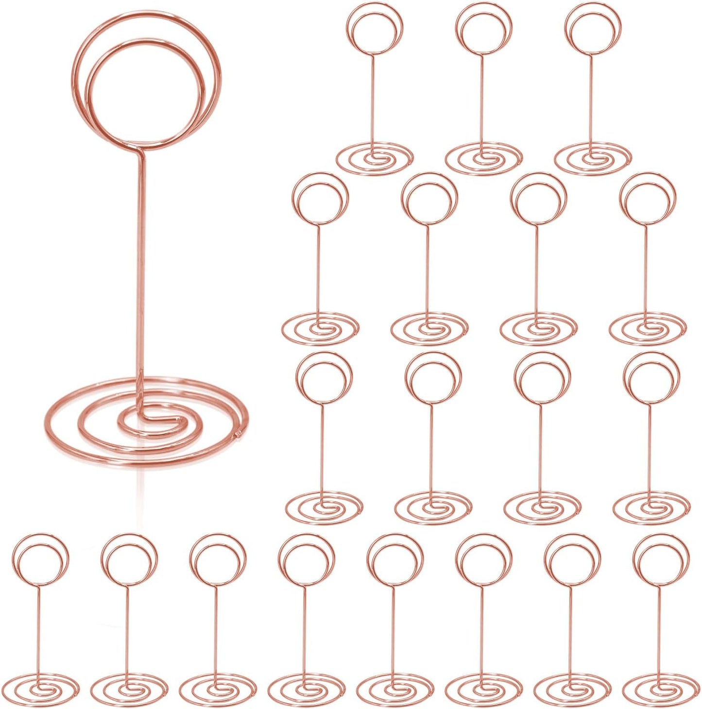 Table Number Holders 20Packs - 3.35 Inch Table Number Stands Place Card Holder for Wedding Party Graduation Reception Restaurant Home Photo Picture Office Memo (Rose Gold, 3.35")