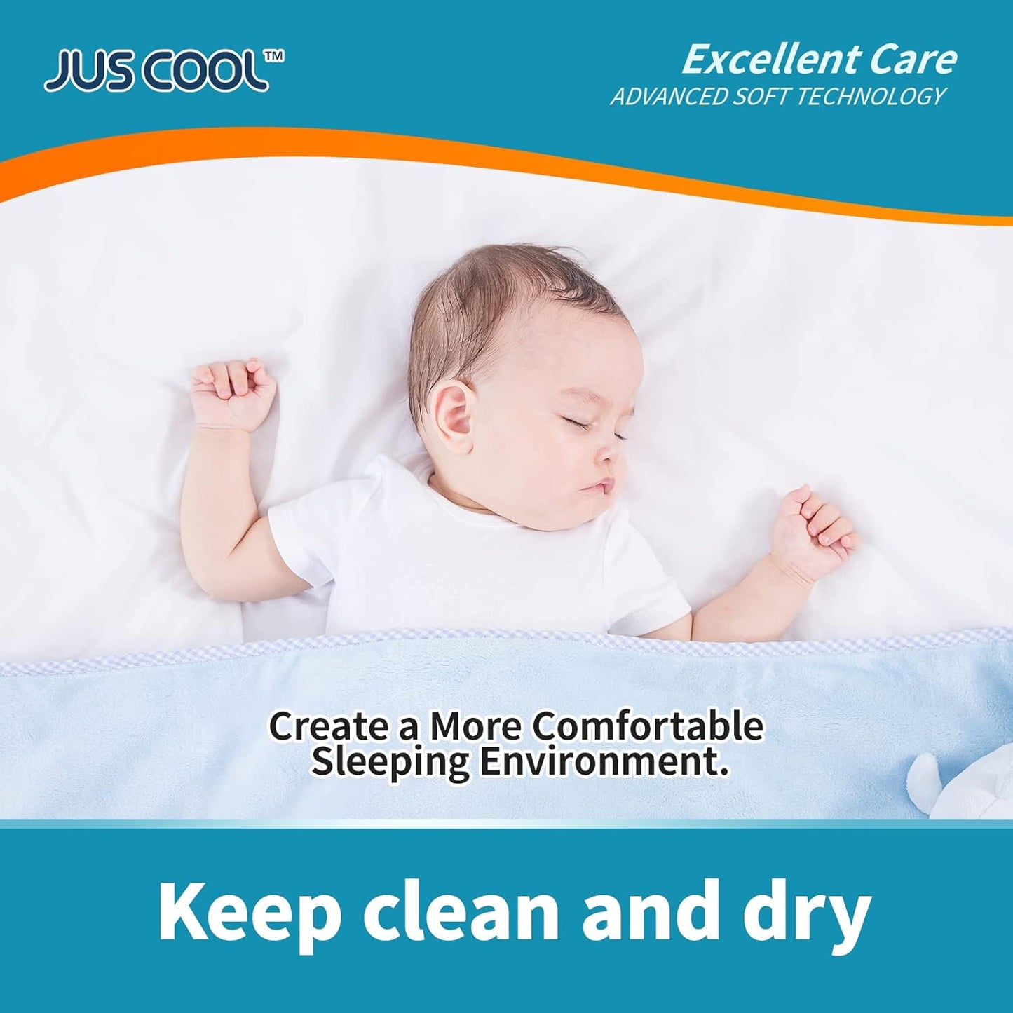 JUS COOL Baby Disposable Changing Pads, 24”x 24”(100 Count) Underpads Portable Diaper Changing Pads, Soft Bed Pads Ultra Absorbent and Waterproof