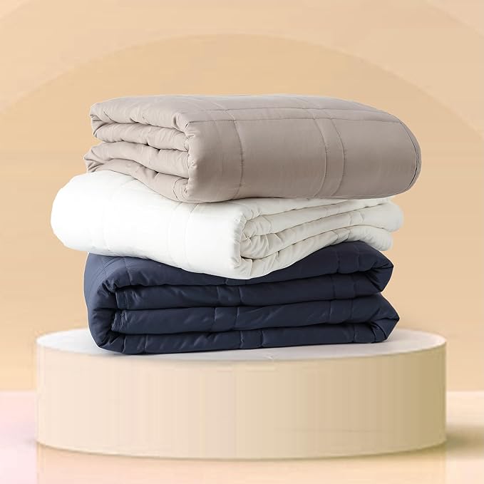 Baloo Weighted Blanket for Adults 12 lb Throw (Moss, 42"x72") | Cool & 100% Cotton | Machine Washable & Dryer Safe | Glass Microbead Fill