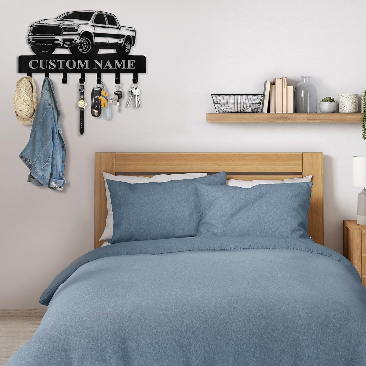 Personalized Key Holder Wall Mount - Custom Car Key Holder for Wall, Metal Coat Rack Hook Organizer, Wall Metal Decor for Living Room Hallway Office, Home Decor, Housewarming Gifts