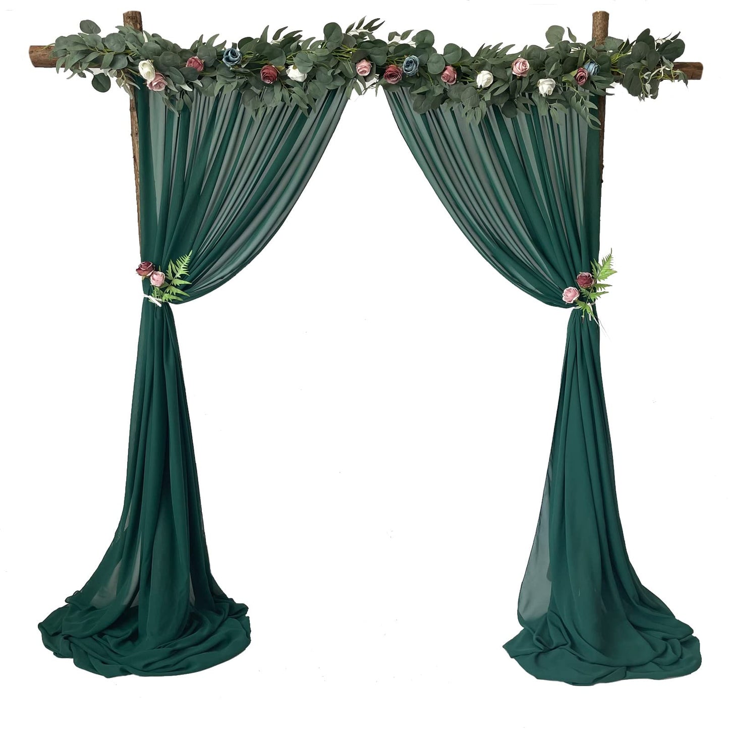 Ehldekol Sheer Chiffon Backdrop Curtains 10Ft X 10Ft,Chiffon Fabric Drapes For Wedding, Long Sheer Curtain For Living Room, Arch