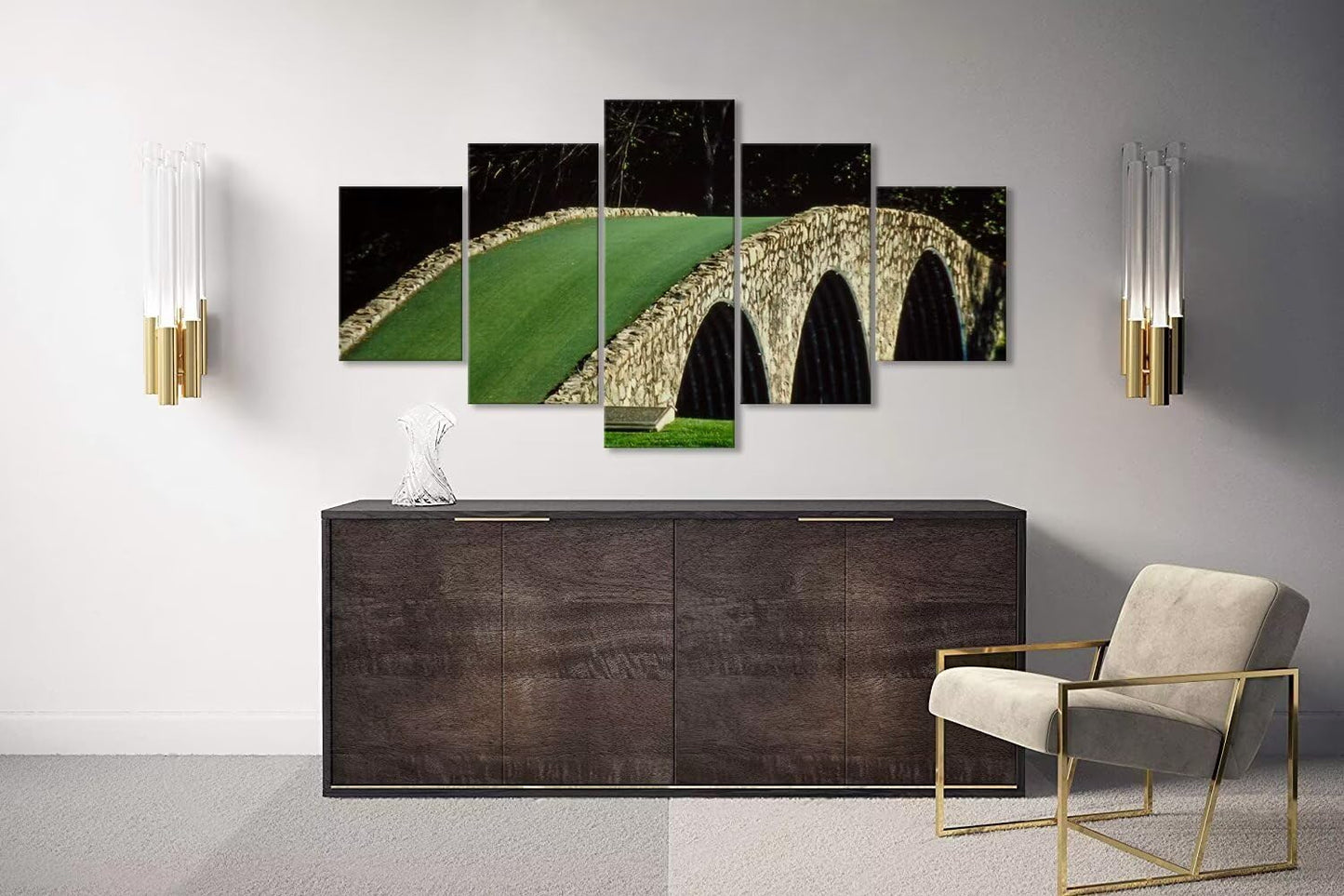 Famous Bridge at Augusta National Golf Course Wall Art for Living Room Bedroom Bathroom Home Decorations Augusta Golf Course Pictures Posters Framed Artwork Ready to Hang(60''W x 40''H)