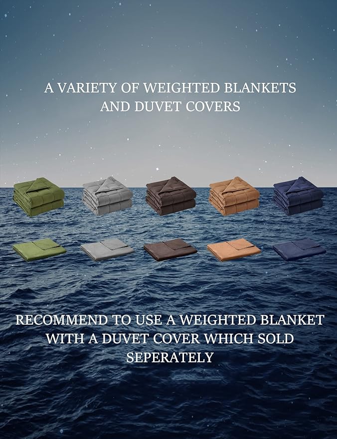 BB BLINBLIN Weighted Blanket for Cool & Restful Sleep, Premium Soft Material and Glass Beads (Navy Blue, 48''x72'' 15lbs), Suit for Adult(~140lb) Use on Twin/Full Bed