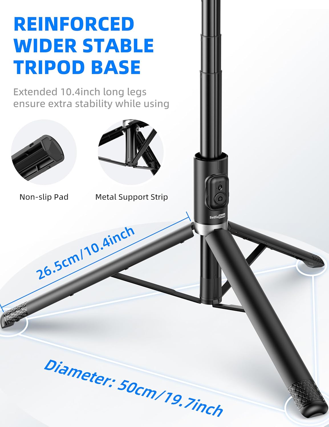 72" Cell Phone Selfie Stick Tripod, Aluminum All-in-1 with Integrated Remote, Portable Extendable Smartphone Stand Compatible with iPhone 15/14/13/Android