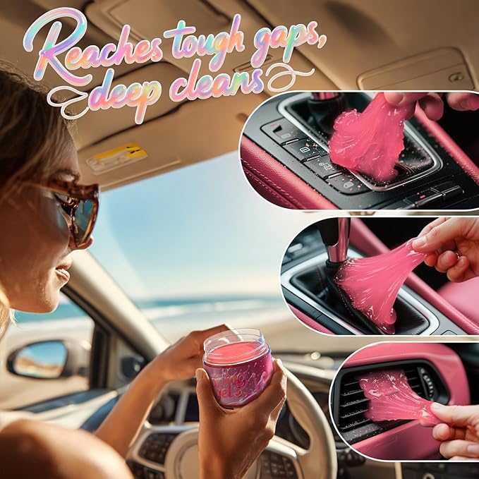 ASFSKY Car Cleaning Gel (Red,Watermelon) Cleaning Putty Universal Dust Cleaning Car Interior Cleaner Keyboard Dust Remover Car Slime Gifts for Men Women Girl Christmas Stocking Stuffers（1 Pack）