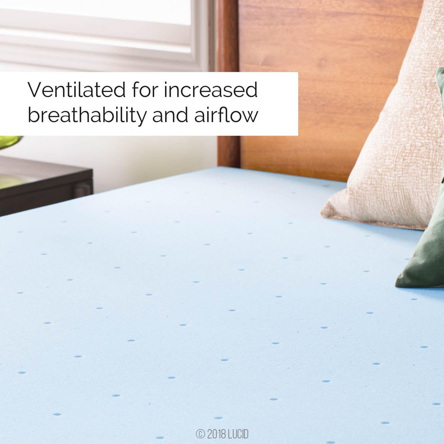 LUCID 2-Inch Ventilated Gel Infused Memory Foam Mattress Topper - Queen