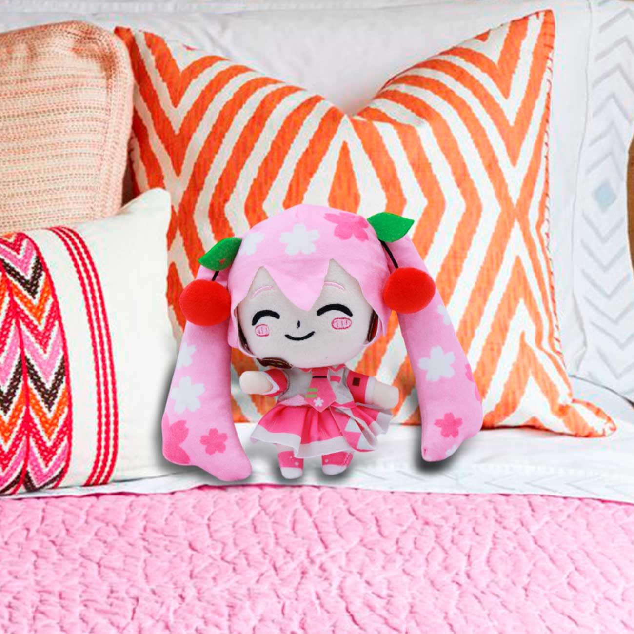 Hatsune Miku Sakura Miku 6” Plush Toy – Pink Cherry Blossom Hatsune Miku Doll – Kawaii Anime Collectible for Vocaloid Fans & Gift for Kids or Teens