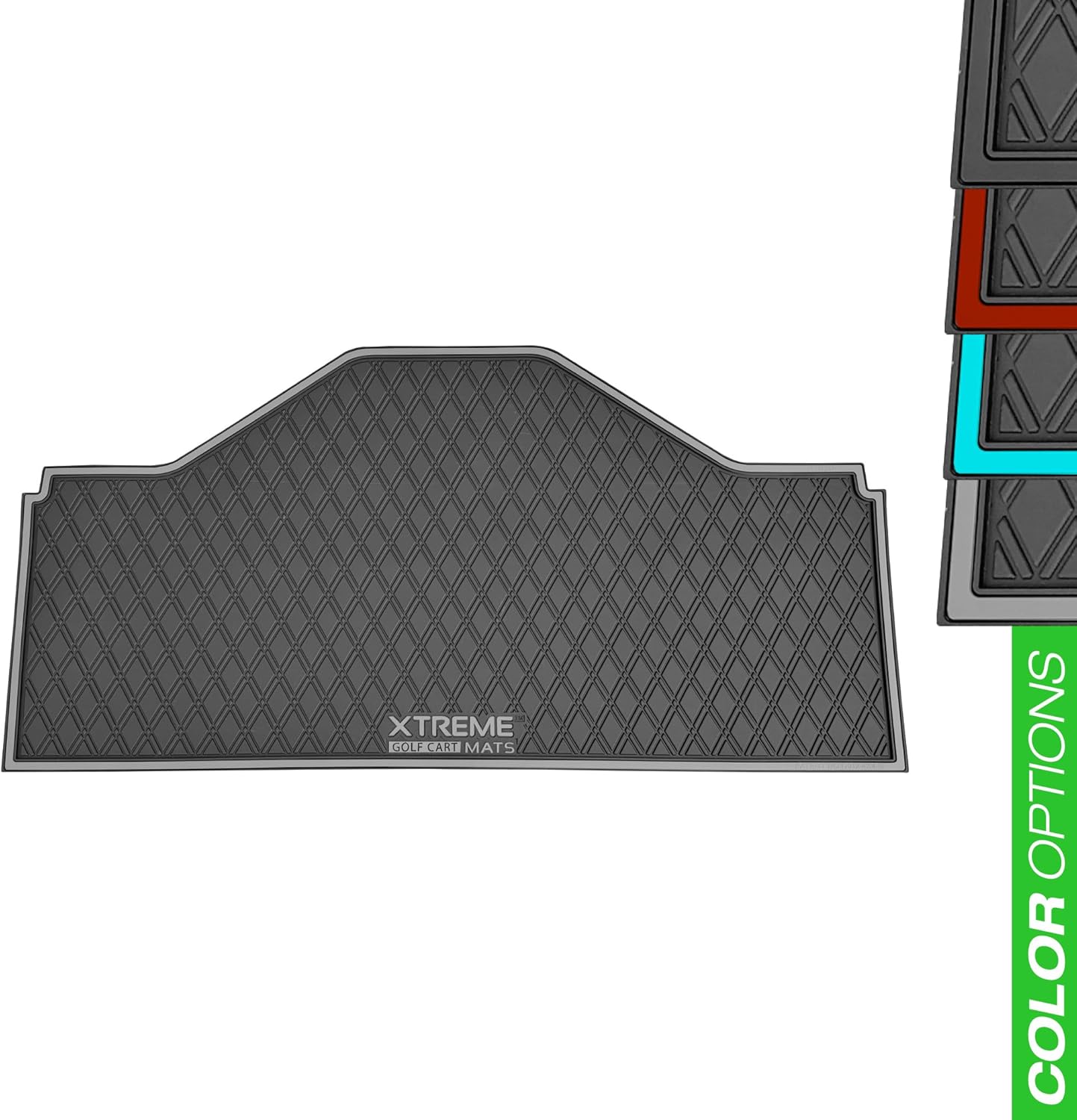 Evolution D5 Golf Cart Floor Mat Set - Rubber Double Diamond Design - Fits D5 6F Including Maverick and Ranger Trims (Flamenco Trim, D5 6F 1st, 2nd, & 3rd Rows Forward Facing)